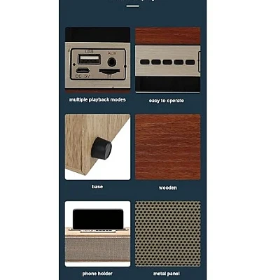 Boxa Bluetooth Retro cu Suport pentru Telefon Mobil Andowl Q YX2240 Boxa Bluetooth Retro cu Suport pentru Telefon Mobil Andowl Q YX2240