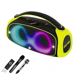 Boxa Bluetooth wireless cu radio iluminare RGB 2 microfoane si telecomanda Andowl Q YX59