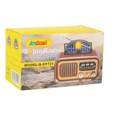 Radio portabil cu bluetooth model retro Q SY 721 cu incarcare solara Radio portabil cu bluetooth model retro Q SY 721 cu incarcare solara