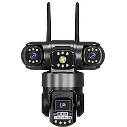 Camera de securitate Andowl G819 4G PTZ IP 8K 12MP cu lentila tripla ecran triplu detectare miscare audio bidirectional si vedere nocturna