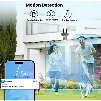 Camera de securitate Andowl G819 4G PTZ IP 8K 12MP cu lentila tripla ecran triplu detectare miscare audio bidirectional si vedere nocturna Camera de securitate Andowl G819 4G PTZ IP 8K 12MP cu lentila tripla ecran triplu detectare miscare audio bidirectional si vedere nocturna