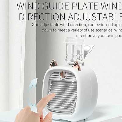 Ventilator portabil reincarcabil cu pulverizator de apa Andowl Q HF2 Ventilator portabil reincarcabil cu pulverizator de apa Andowl Q HF2