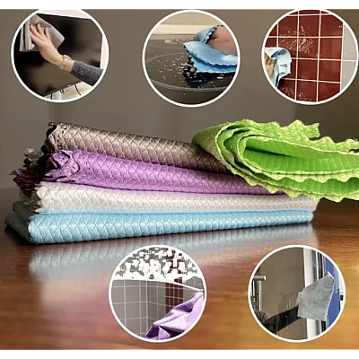 Set 5 Lavete microfibra reutilizabile 40x30 cm super absorbante Set 5 Lavete microfibra reutilizabile 40x30 cm super absorbante