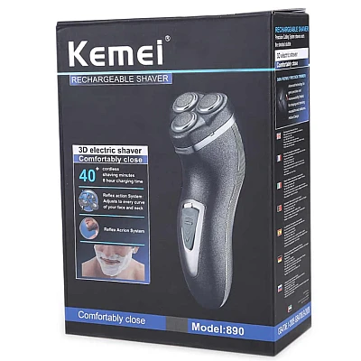 Aparat ras KEMEI KM 890 electric plutitor cu trei taieturi cu filetare Aparat ras KEMEI KM 890 electric plutitor cu trei taieturi cu filetare