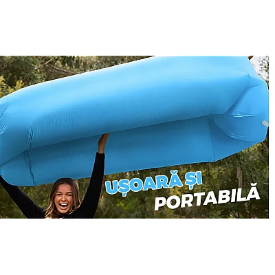 Saltea gonflabila tip sezlong Lazybag material rezistent umflare fara pompa pentru plaja/picnic/camping rucsac de depozitare Saltea gonflabila tip sezlong Lazybag material rezistent umflare fara pompa pentru plaja/picnic/camping rucsac de depozitare