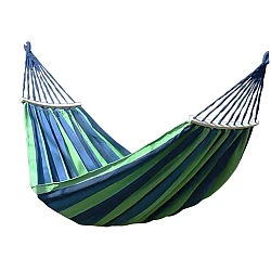 Hamac de gradina pentru o persoana multicolor 190x80 cm cu bara lemn 40 cm