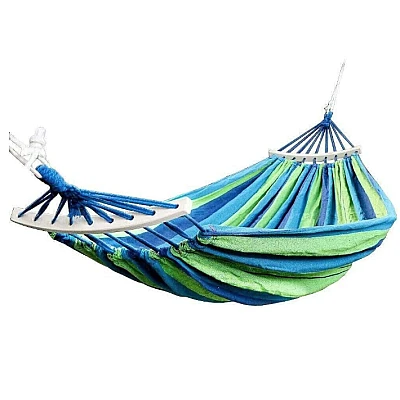 Hamac de gradina pentru o persoana multicolor 190x80 cm cu bara lemn 40 cm Hamac de gradina pentru o persoana multicolor 190x80 cm cu bara lemn 40 cm