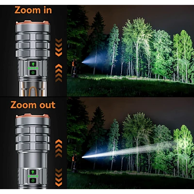 Lanterna de mana puternica ZSH AK183 cu zoom telescopic 3000m acumulator 26650 Lanterna de mana puternica ZSH AK183 cu zoom telescopic 3000m acumulator 26650