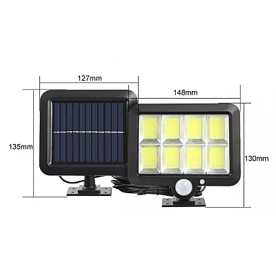 Lampa solara LED 120COB F120 senzor de miscare cu 8 casete Lampa solara LED 120COB F120 senzor de miscare cu 8 casete