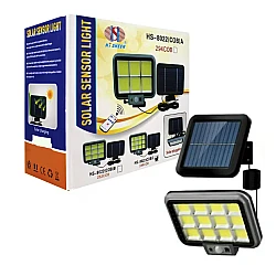 Proiector solar 288LED 50W senzor de miscare HS 8022 telecomanda 3 moduri de iluminare 12 casete