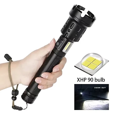 Lanterna LED Profesionala zoom P517 P90 Incarcare USB rezistenta la apa