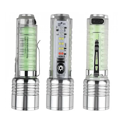 Mini lanterna de mana BL 520D COB + XPE magnetica lupa tip C Mini lanterna de mana BL 520D COB + XPE magnetica lupa tip C
