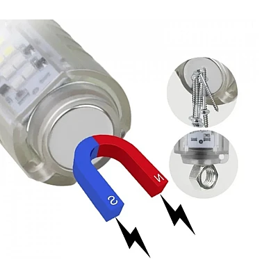Mini lanterna de mana BL 520D COB + XPE magnetica lupa tip C Mini lanterna de mana BL 520D COB + XPE magnetica lupa tip C