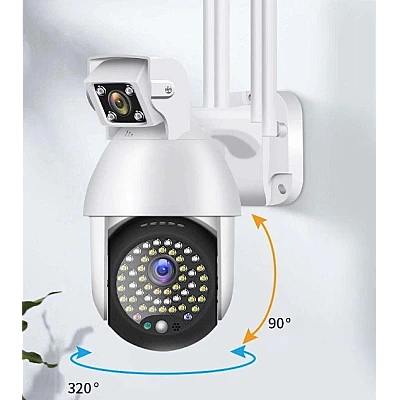 Camera Supraveghere IP PTZ Duala wireless 320 grade 1080p IR+LED Exterior Senzor Miscare Alarma Camera Supraveghere IP PTZ Duala wireless 320 grade 1080p IR+LED Exterior Senzor Miscare Alarma