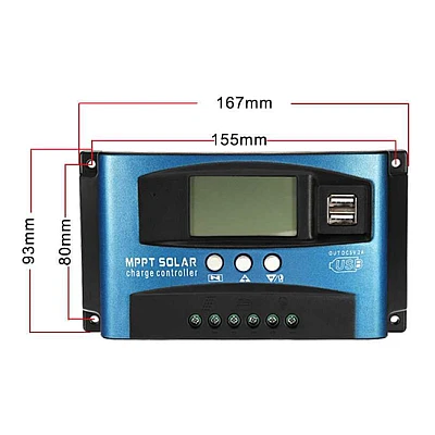 Controler solar de incarcare MPPT/PWM 12V/24V 60A dublu USB ecran LCD Controler solar de incarcare MPPT/PWM 12V/24V 60A dublu USB ecran LCD