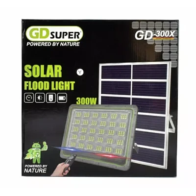 Proiector solar LED impermeabil 300W cu panou si telecomanda GD 300X Proiector solar LED impermeabil 300W cu panou si telecomanda GD 300X