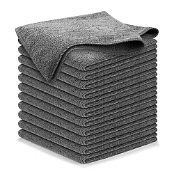 Set 12 lavete microfibra ultra absorbante gri ecologice reutilizabile