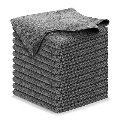 Set 12 lavete microfibra ultra absorbante gri ecologice reutilizabile Set 12 lavete microfibra ultra absorbante gri ecologice reutilizabile