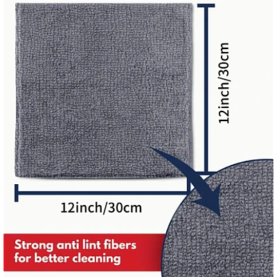 Set 12 lavete microfibra ultra absorbante gri ecologice reutilizabile Set 12 lavete microfibra ultra absorbante gri ecologice reutilizabile