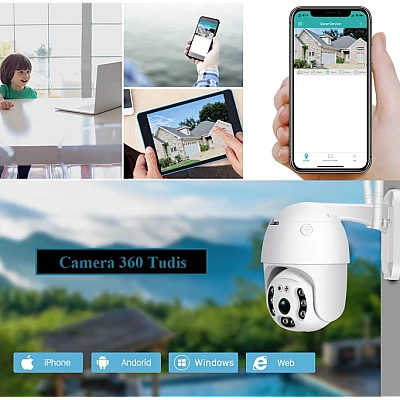 Camera de supraveghere WIFI Pro 8 LED 3MP exterior/interior FullHD 2k 4X zoom Camera de supraveghere WIFI Pro 8 LED 3MP exterior/interior FullHD 2k 4X zoom