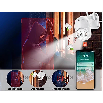 Camera de supraveghere WIFI Pro 8 LED 3MP exterior/interior FullHD 2k 4X zoom Camera de supraveghere WIFI Pro 8 LED 3MP exterior/interior FullHD 2k 4X zoom