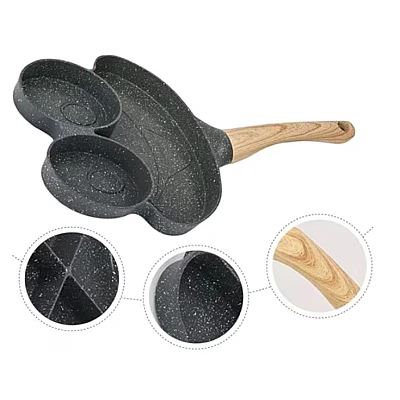 Tigaie antiaderenta cu 3 compartimente forma de broscuta Tigaie antiaderenta cu 3 compartimente forma de broscuta
