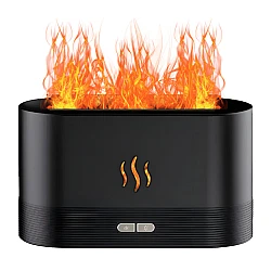 Umidificator de aer cu lumina ambientala si efect de flacara semineu 180 ml