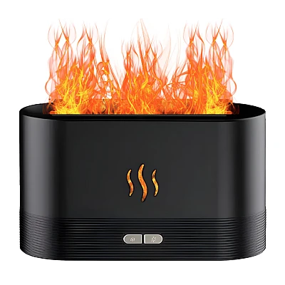 Umidificator de aer cu lumina ambientala si efect de flacara semineu 180 ml Umidificator de aer cu lumina ambientala si efect de flacara semineu 180 ml