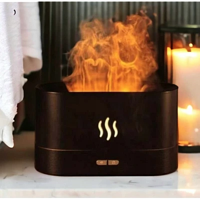Umidificator de aer cu lumina ambientala si efect de flacara semineu 180 ml Umidificator de aer cu lumina ambientala si efect de flacara semineu 180 ml