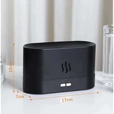 Umidificator de aer cu lumina ambientala si efect de flacara semineu 180 ml Umidificator de aer cu lumina ambientala si efect de flacara semineu 180 ml