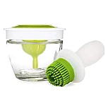 Pensula din silicon pentru ulei recipient inclus alb/verde