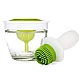 Pensula din silicon pentru ulei recipient inclus alb/verde Pensula din silicon pentru ulei recipient inclus alb/verde