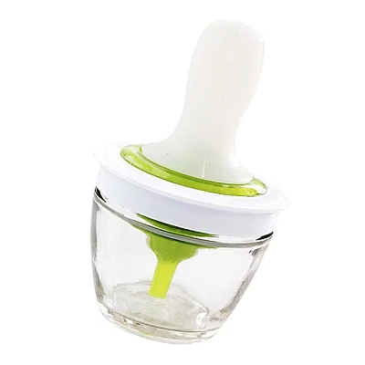 Pensula din silicon pentru ulei recipient inclus alb/verde Pensula din silicon pentru ulei recipient inclus alb/verde