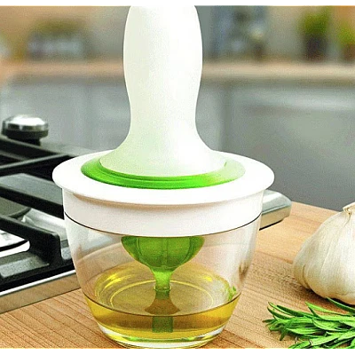 Pensula din silicon pentru ulei recipient inclus alb/verde Pensula din silicon pentru ulei recipient inclus alb/verde