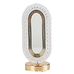 Lampa LED decorativa lumina ambientala 3 culori alb rece/cald/neutru control touch reincarcabila ovala