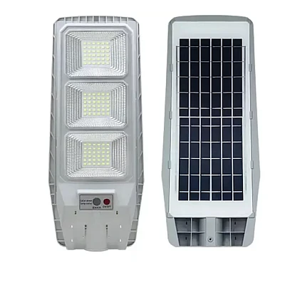 Lampa solara stradala cu senzor de miscare telecomanda 100W cu 3 casete Model JG 803 Lampa solara stradala cu senzor de miscare telecomanda 100W cu 3 casete Model JG 803