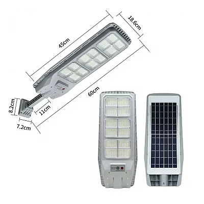 Lampa solara stradala cu senzor de miscare telecomanda 200W cu 12 casete Model JG 812 Lampa solara stradala cu senzor de miscare telecomanda 200W cu 12 casete Model JG 812