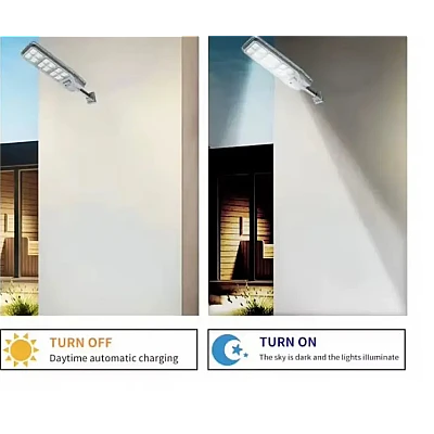 Lampa solara stradala cu senzor de miscare telecomanda 200W cu 12 casete Model JG 812 Lampa solara stradala cu senzor de miscare telecomanda 200W cu 12 casete Model JG 812
