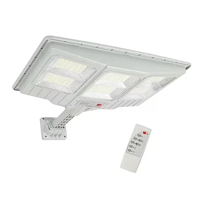 Lampa solara stradala cu telecomanda JG 706 cu 6 casete 108 LED 6000K senzor de miscare 150W Lampa solara stradala cu telecomanda JG 706 cu 6 casete 108 LED 6000K senzor de miscare 150W