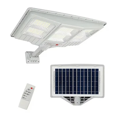 Lampa solara stradala cu telecomanda JG 706 cu 6 casete 108 LED 6000K senzor de miscare 150W Lampa solara stradala cu telecomanda JG 706 cu 6 casete 108 LED 6000K senzor de miscare 150W