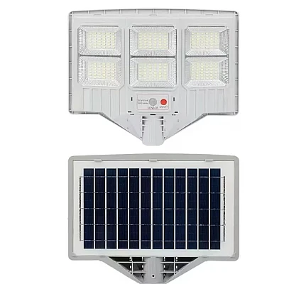 Lampa solara stradala cu telecomanda JG 706 cu 6 casete 108 LED 6000K senzor de miscare 150W Lampa solara stradala cu telecomanda JG 706 cu 6 casete 108 LED 6000K senzor de miscare 150W