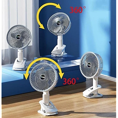 Ventilator de birou portabil cu clips reincarcabil silentios cu 3 viteze Ventilator de birou portabil cu clips reincarcabil silentios cu 3 viteze