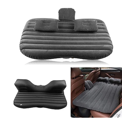 Saltea auto gonflabila 2 perne suprafata catifelata 130 x 80 x 40 cm Saltea auto gonflabila 2 perne suprafata catifelata 130 x 80 x 40 cm
