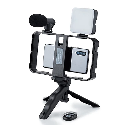 Selfie Stick pentru telefonul mobil AY 49X lumina complementara LED trepied microfon Selfie Stick pentru telefonul mobil AY 49X lumina complementara LED trepied microfon