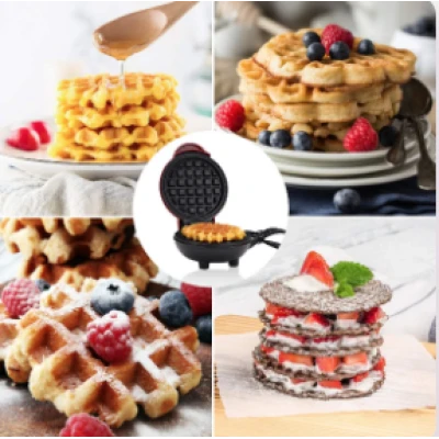 Mini aparat de facut gofre/vafe putere 350W