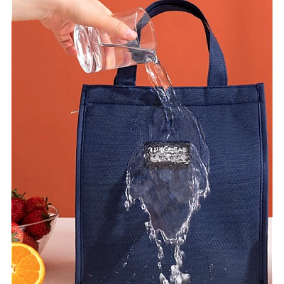 Geanta termoizolanta pentru pranz pliabila 34 x 26 x 16 cm ALBASTRA