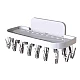 Suport autoadeziv pentru baie cu 17 cleme pliabil 36 x 15 x 14.5 cm alb
