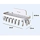 Suport autoadeziv pentru baie cu 17 cleme pliabil 36 x 15 x 14.5 cm alb