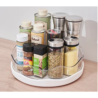 Organizator rotativ 360 grade pentru bucatarie / baie 27 cm alb