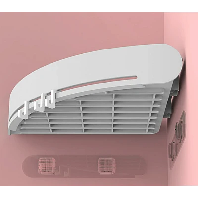 Suport/raft autoadeziv de colt pentru baie cu 3 carlige roz